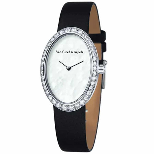 Van Cleef & Arpels Timeless WJWF01I9 White Gold with Black Satin Strap