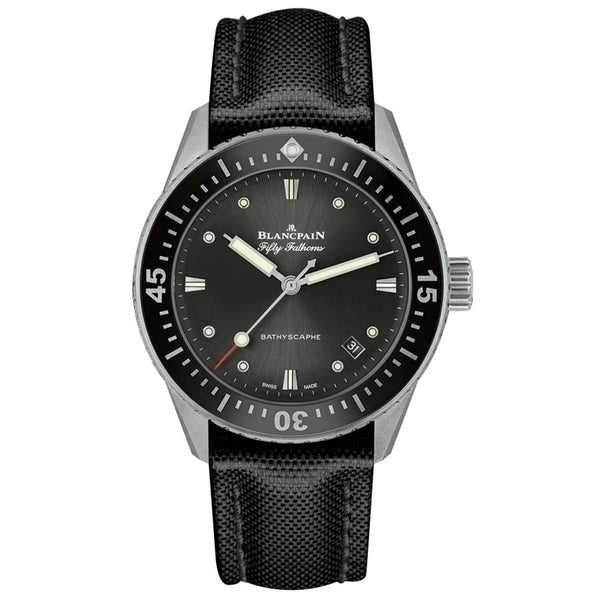 Blancpain Fifty Fathoms 5000-1110-B52A Stainless Steel 43mm Black Dial with Sail Canvas Strap