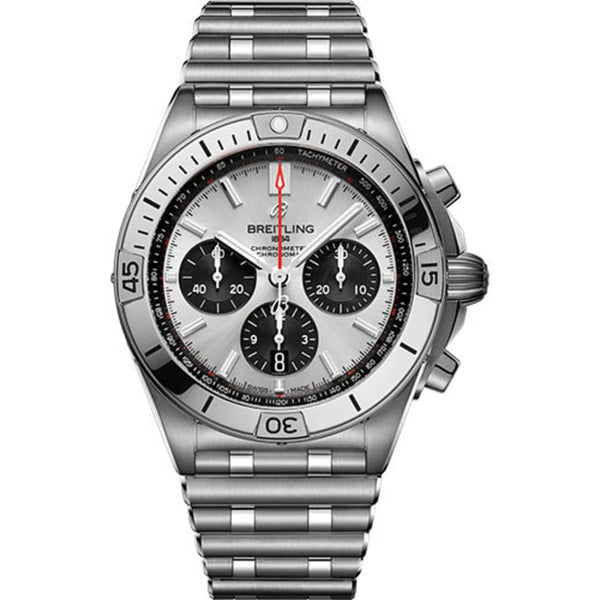 Breitling Chronomat B01 42 AB0134101G1A1 Stainless Steel Watch with Silver Dial