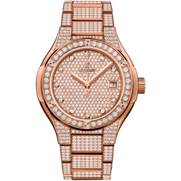 Hublot Classic Fusion Bracelet King Gold Full Pavé 33mm | 585.OX.9000.OX.3604