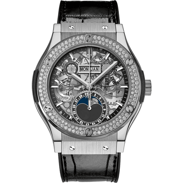 Hublot Classic Fusion Aerofusion Moonphase Titanium Diamonds 42mm | 547.NX.0170.LR.1104