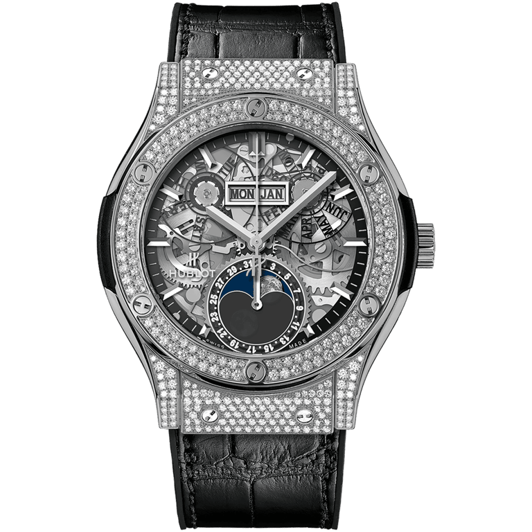 Hublot Classic Fusion Aerofusion Moonphase Titanium Pavé 42mm | 547.NX.0170.LR.1704