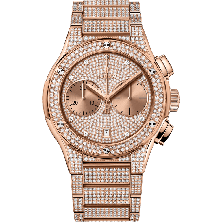 Hublot Classic Fusion Bracelet King Gold Full Pavé 45mm | 520.OX.9010.OX.3704